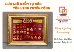KHUNG HỘP 3D - TRƯNG BÀY HUÂN CHƯƠNG - TRƯNG BÀY VẬT PHẨM THỦ CÔNG