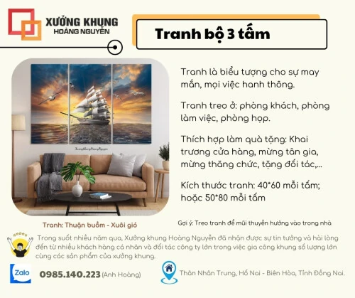 CÁC MẪU - TRANH BỘ 3 TẤM